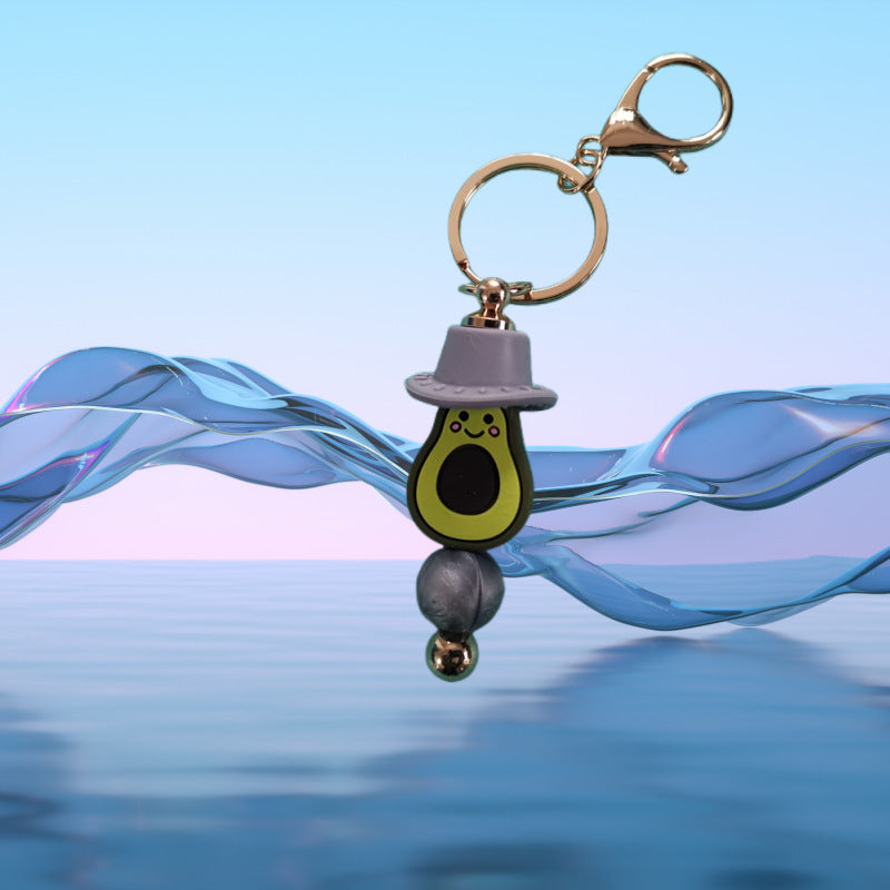 Llavero con cuentas de vaca de silicona al por mayor