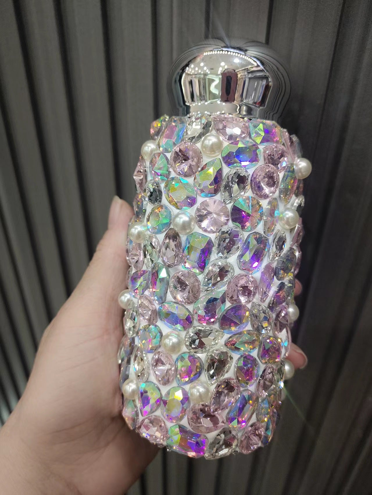 Wholesale Diamond Inlaid Large Stone Stainless Steel Thermos Bottles