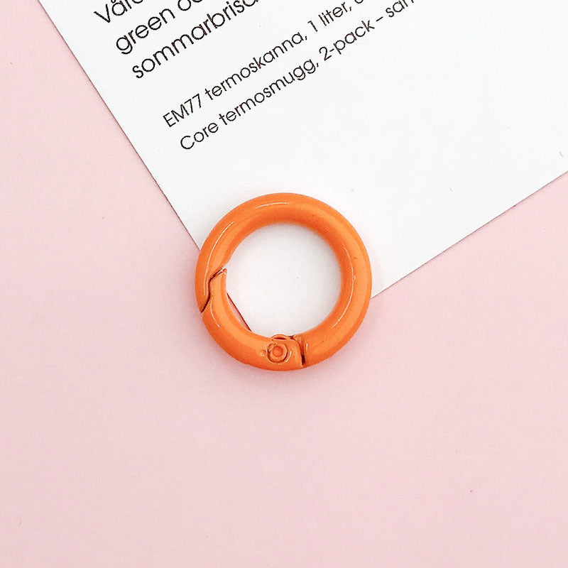 Wholesale 10pcs New 20mm spring ring DIY jewelry accessories candy color paint opening ring color key spring buckle