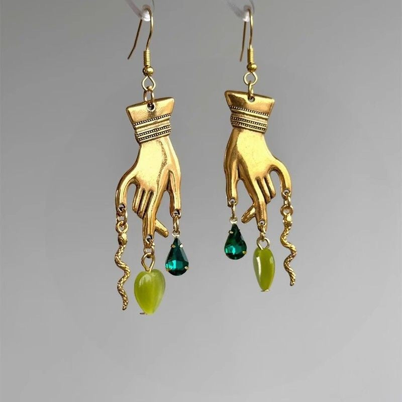 Wholesale Purple Magic Hand Pentagram Pendant Earrings