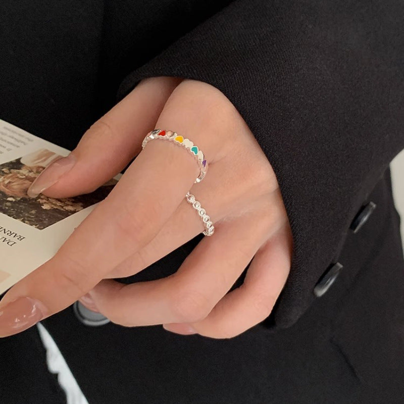 Wholesale Open Silver Plated Love Heart Stacking Ring