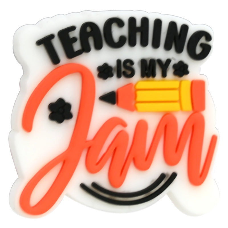 Wholesale   Random 100pcs/pack  Teacher Series Cartoon Soft Rubber Beads