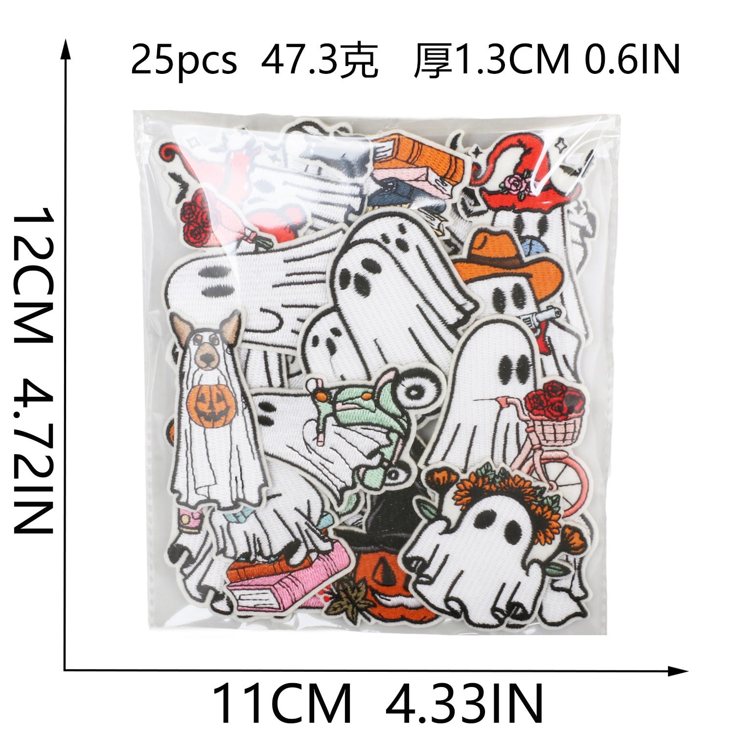 Wholesale  Ghost Witch Embroidered Patches For Clothing Bicycle Bag Decorative Gift