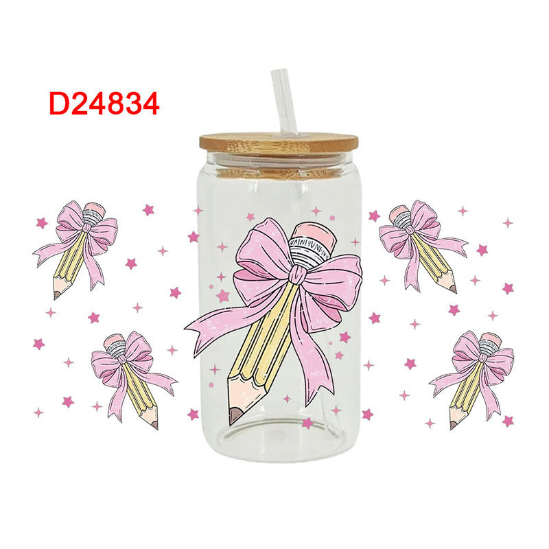 Wholesale Colorful Stationery Back to School Series 16oz Cup UV DTF Wraps
