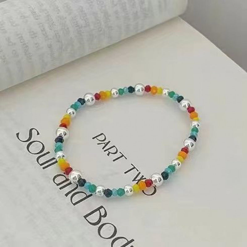 Wholesale Smiley Rainbow Bear Heart Beaded Bracelet