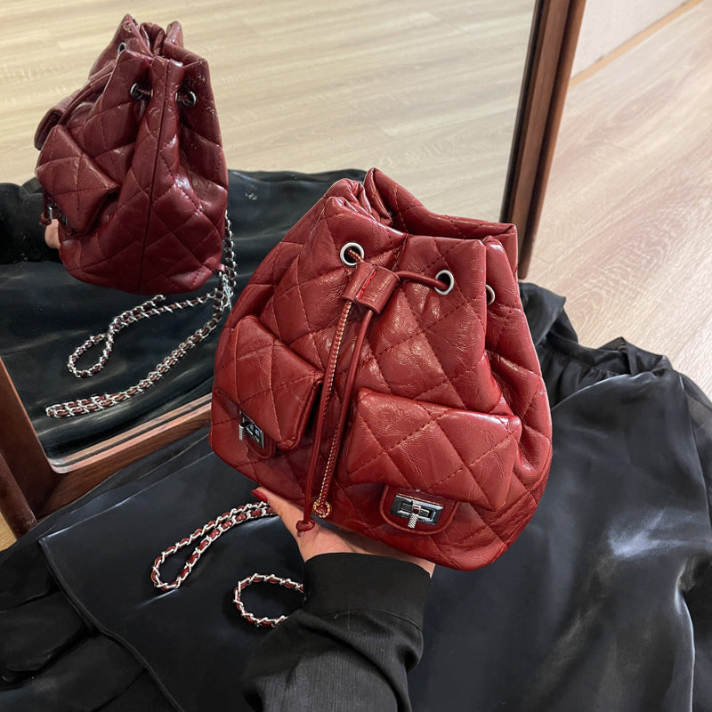 Wholesale PU Lingge Chain Backpack