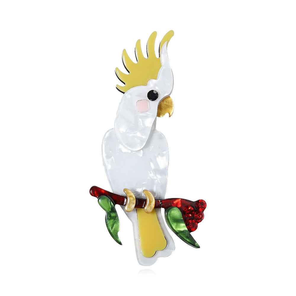 Wholesale Parrot Acrylic Cartoon Animal Brooch