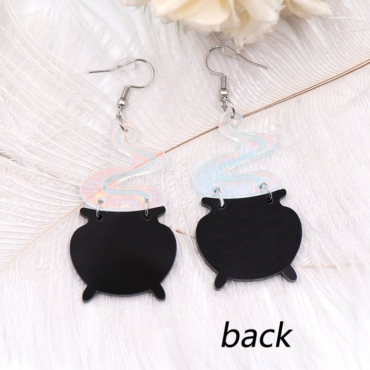 Wholesale 5pairs/pack Halloween Fun Fun Ghost Acrylic Earrings