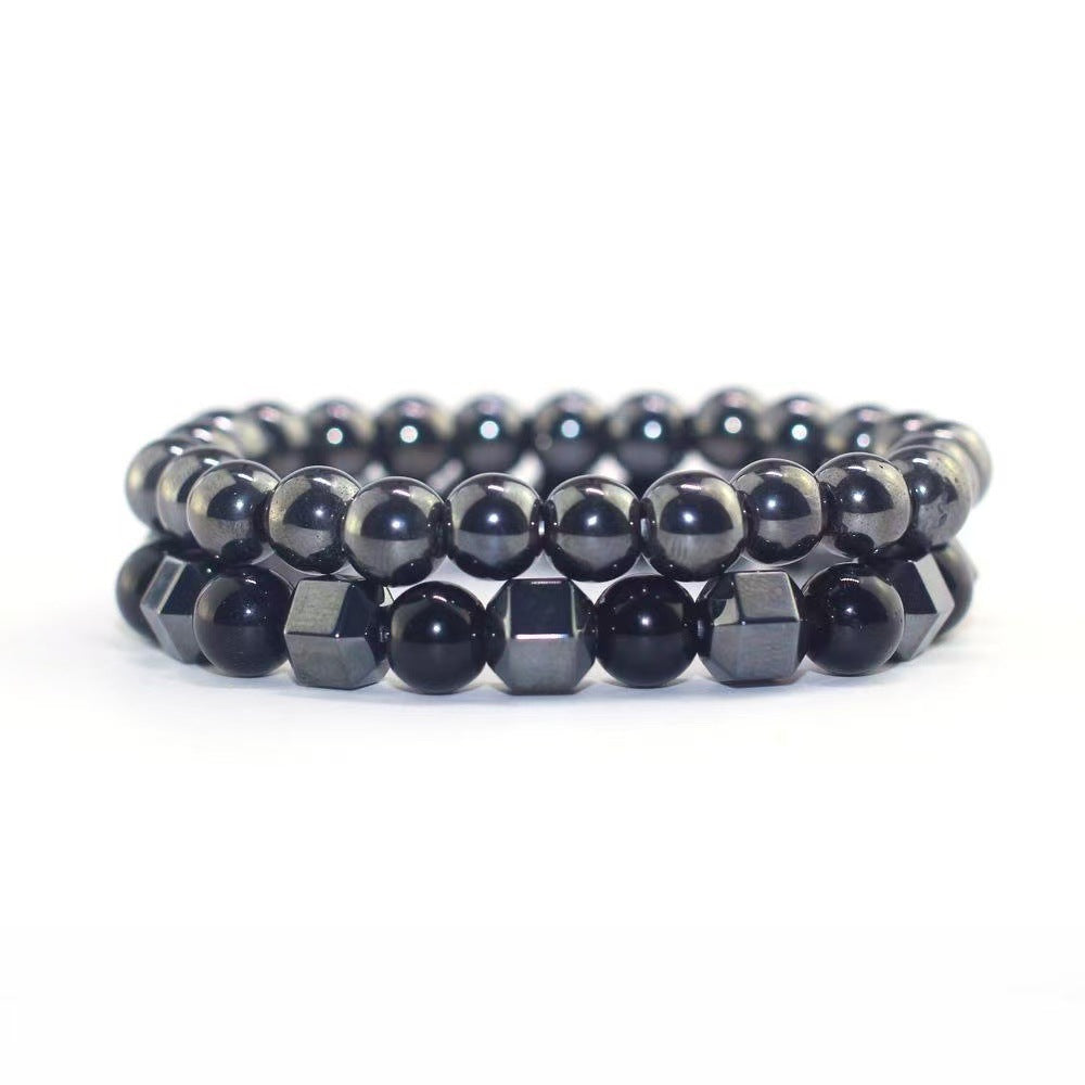 Wholesale vintage black frosted bracelet zircon crown diamond ball dice lion head beads bracelet suit