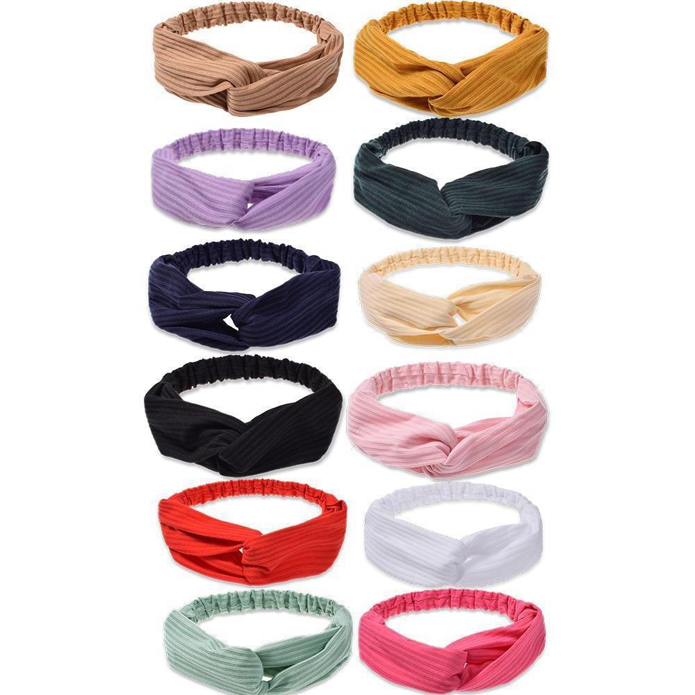 Wholesale Suede Cross Knit Face Wash Headband