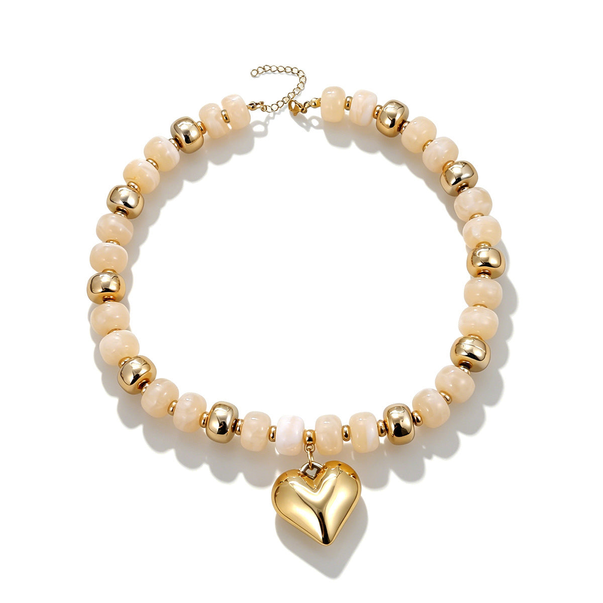 Wholesale Dopamine Color Block Heart Choker Necklace Women S Resin Summer Fashion Jewelry Gift