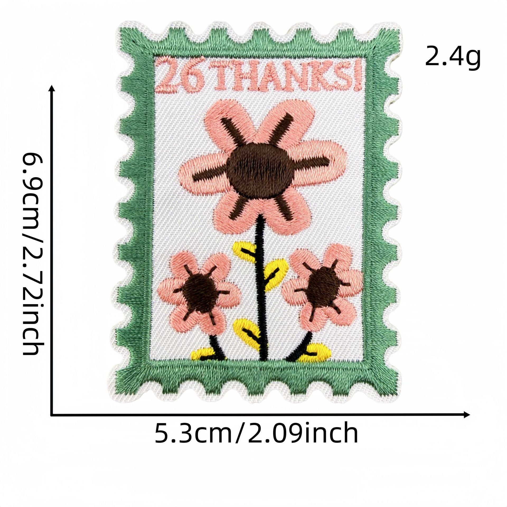 Wholesale Retro Floral Embroidery Patches Stamp Design Square Badges Set Of 8 Sew On Applique For Clothing DIY Home Decor