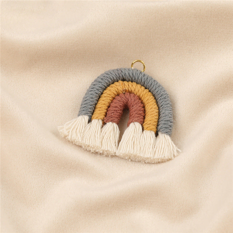Wholesale Cotton Handwoven Tassel Rainbow Keychain Accessories