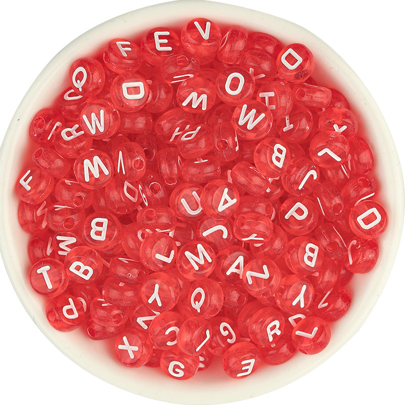Wholesale of 100 Pieces/pack of Acrylic Colored English Letter Beads
