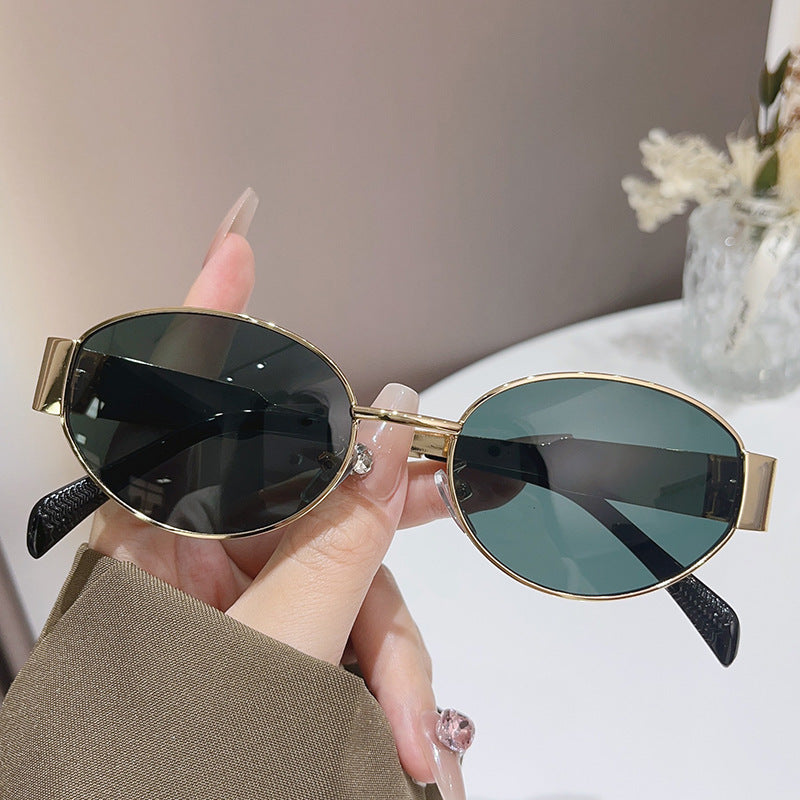 Wholesale Oval Metal Large Frame Sunglasses