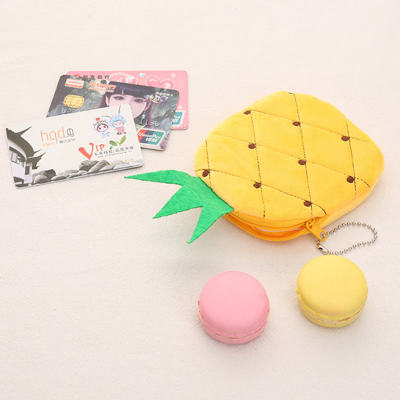 Wholesale Cartoon Fruit Plush Mini Purse Keychain