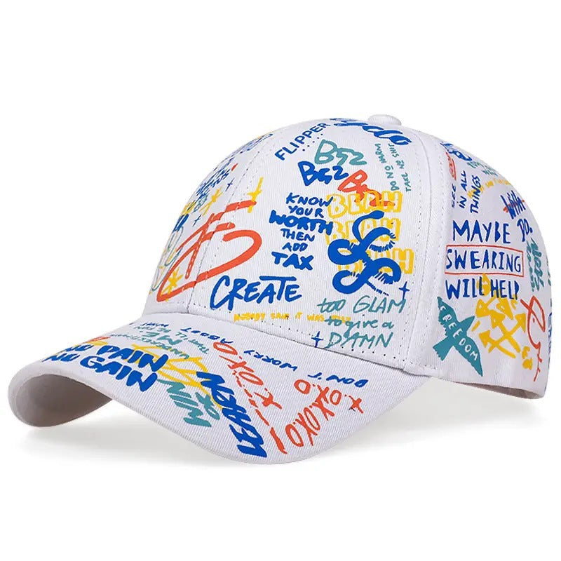 Wholesale Colored Graffiti Cotton Baseball Caps
