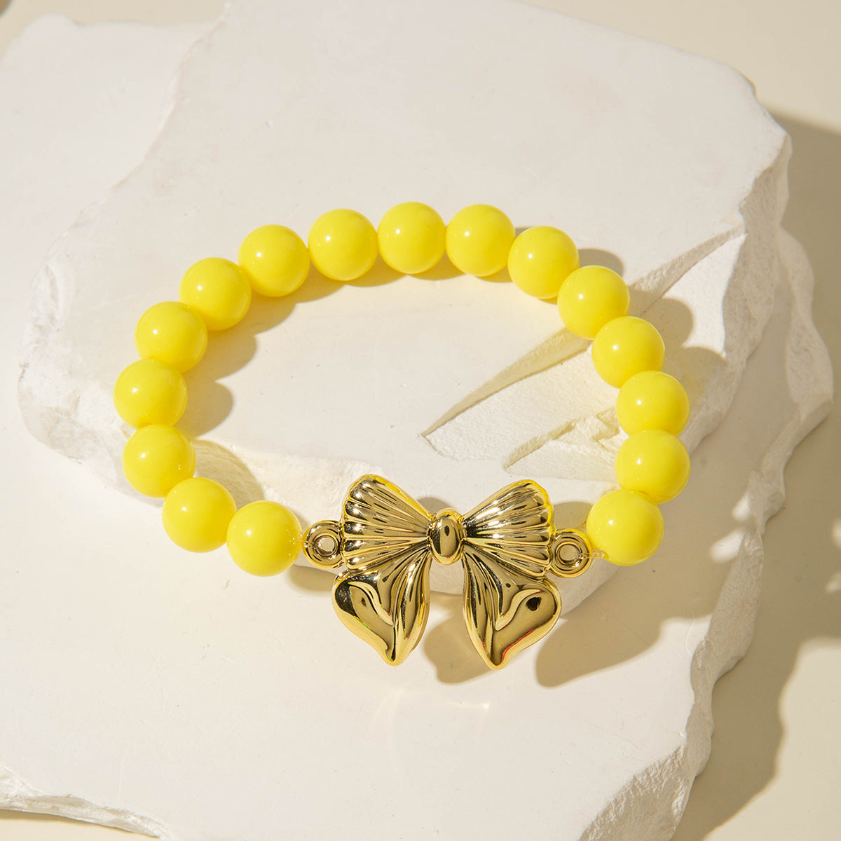 Wholesale 10pcs Summer Dopamine Colorful Bow Acrylic Bracelet