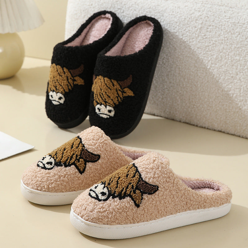 Wholesale Comfortable Home Cute Cartoon Winter Thick Bottom Warm Cotton Slippers