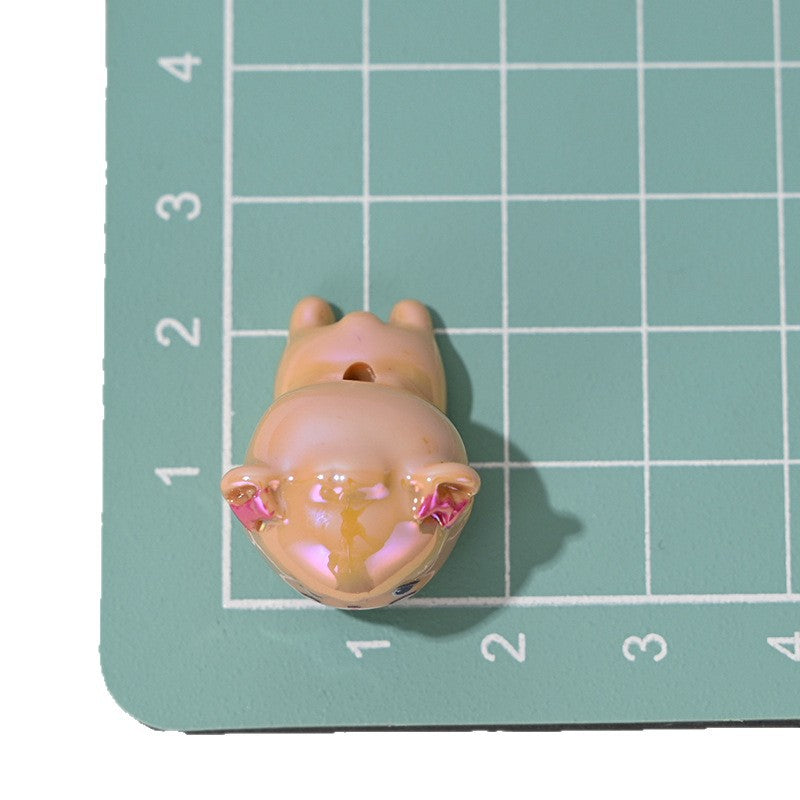 Wholesale 10pcs Uv Plated Straight Hole Lying Cat  Cute  Acrylic Beads OLY Exclusive