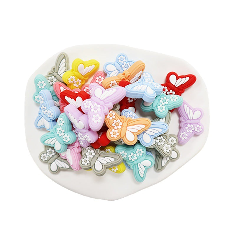 Wholesale 10PCS Cartoon Butterfly Silicone Beads