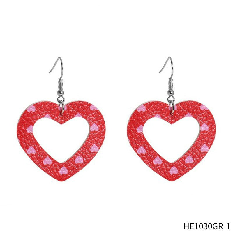 Wholesale Valentine' s Day Sparkling Three Series Heart shaped Acrylic Earrings