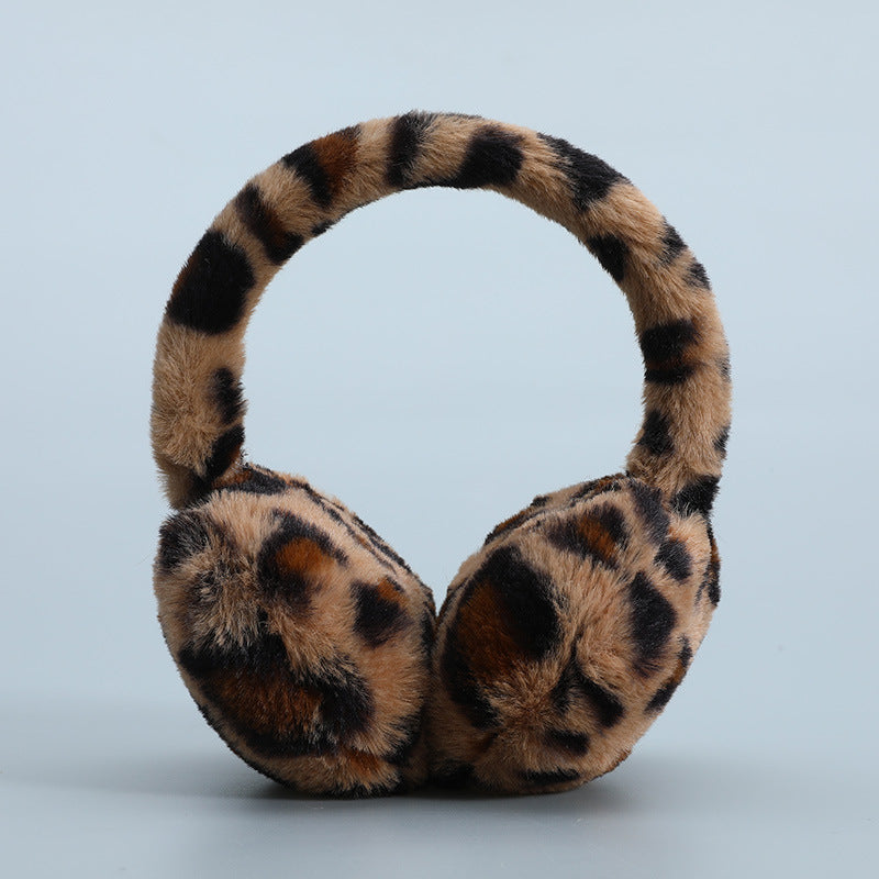 Wholesale Earmuffs Leopard Print Men and Women Winter Warm Windproof Antifreeze Memory Headband Simple Plush Ear Bag