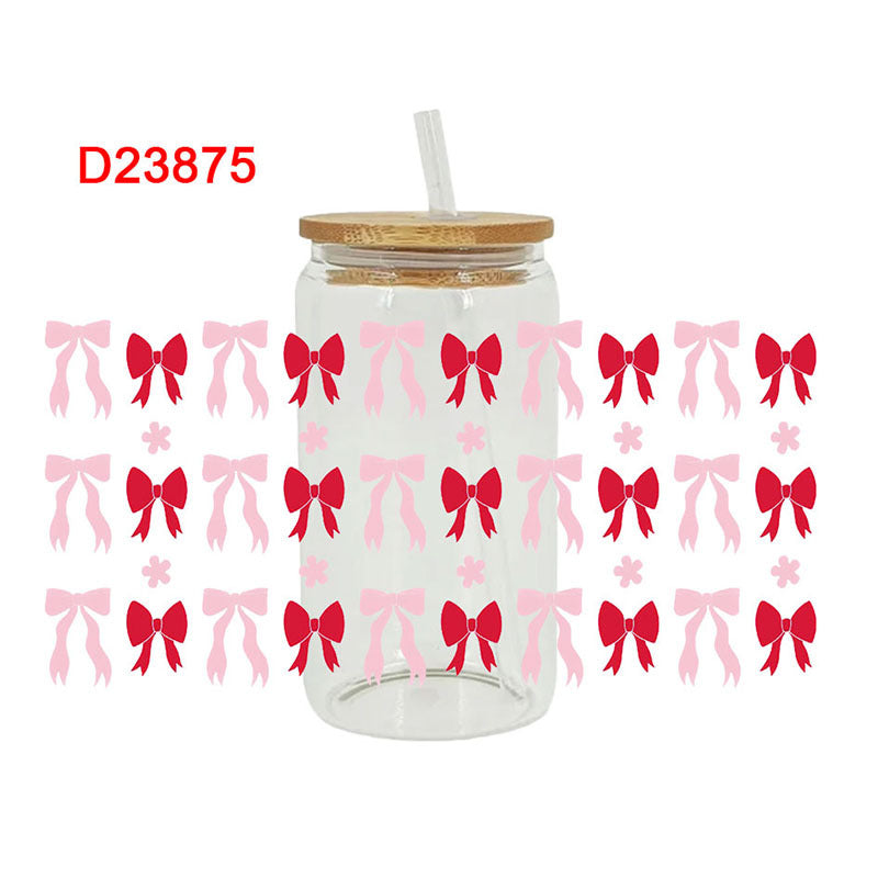 Wholesale bow flower 16oz Cup UV DTF Wraps