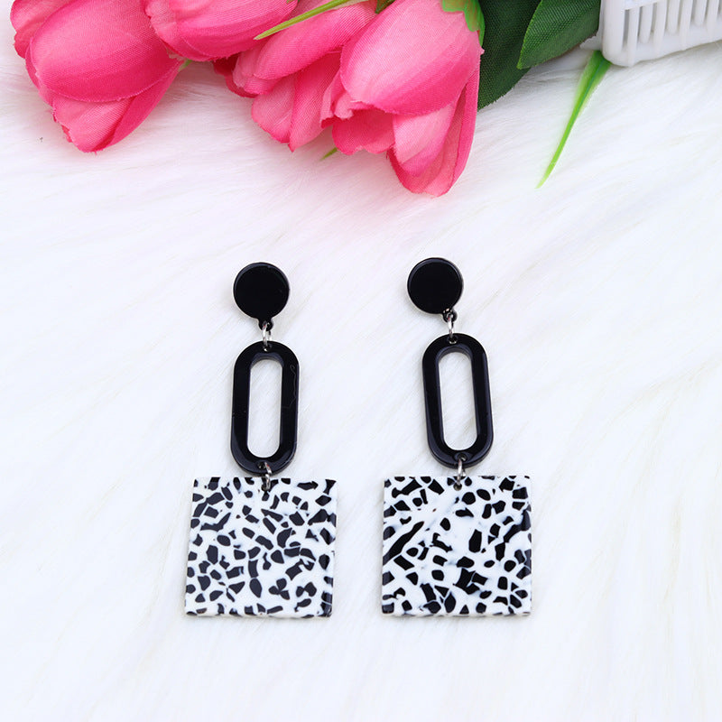 Wholesale Colorful square long acrylic earrings
