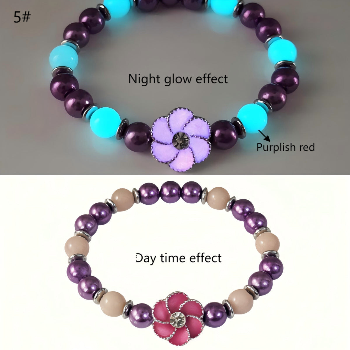 Wholesale 5pcs Dreamy Luminous Rotating Sunflower Bracelet
