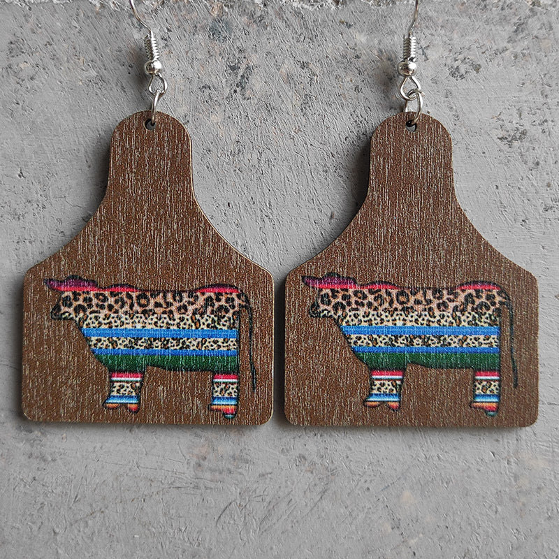 Wholesale 3 Pairs/pack Western Style Aztec Oxwood Brand Earrings