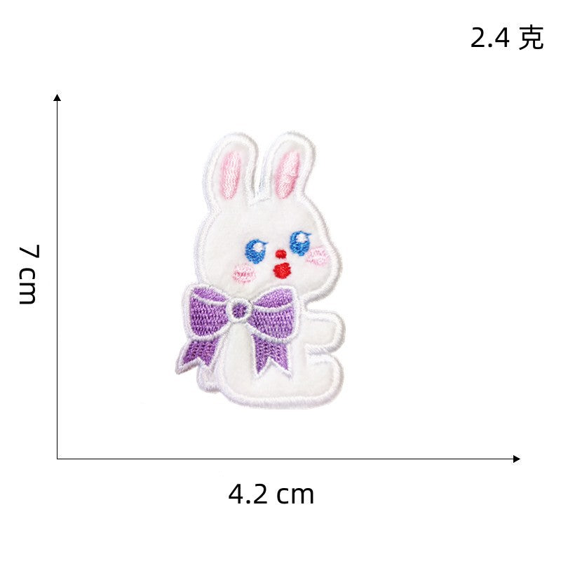 Wholesale Cute self-adhesive plush rabbit DIY Patches