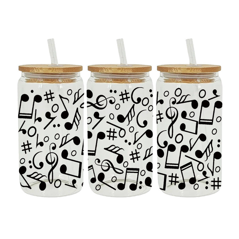 Wholesale Colorful Cartoon Music 16oz Cup UV DTF Wraps
