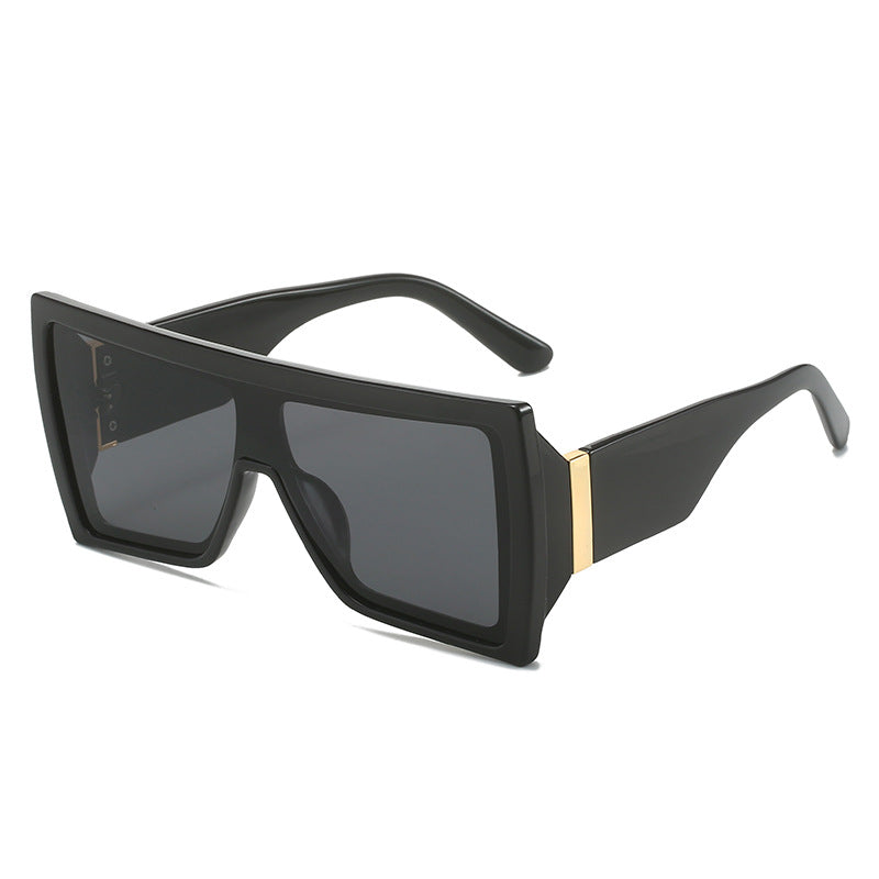 Wholesale Square One-Piece Retro Large Frame Sunglasses