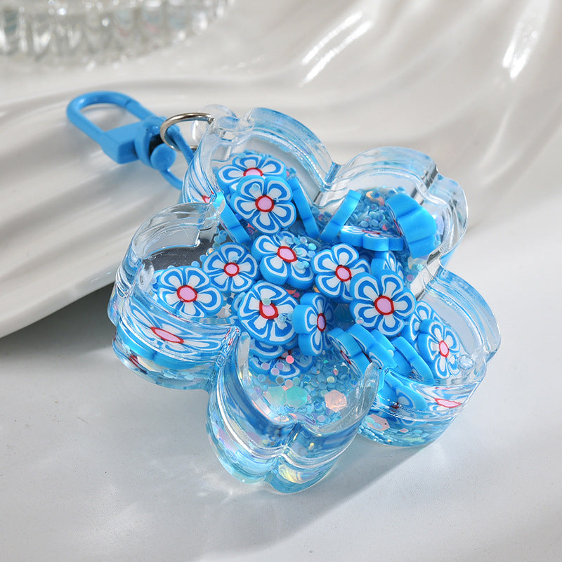 Wholesale Acrylic Oil-Filled Sand Bottle Flashing Luminous Keychain