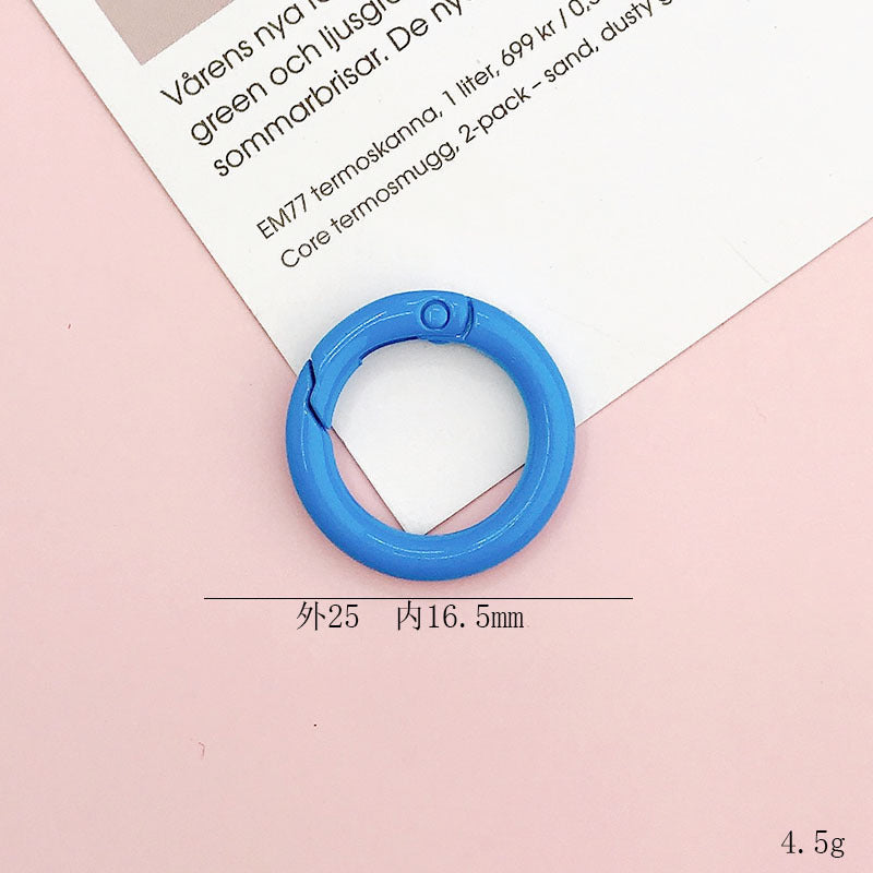 Wholesale 10pcs  New 25mm Spring Ring diy Jewelry Accessories Candy Color Baking Paint Open Ring Hardware Keychain Accessories