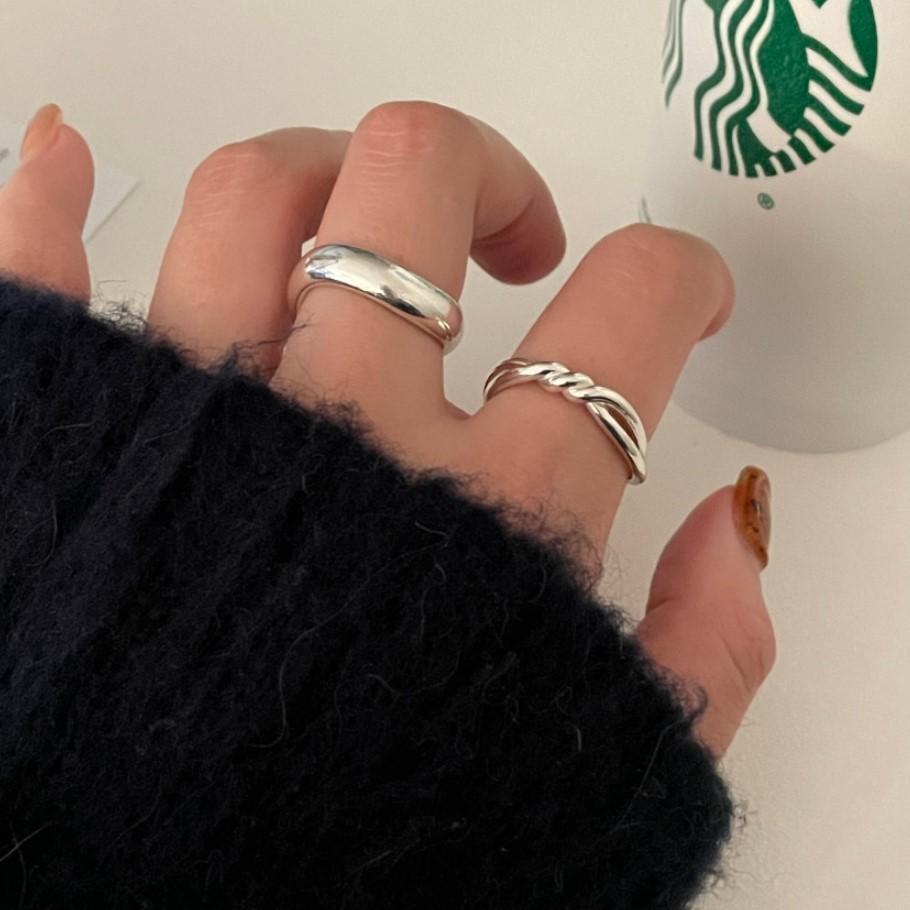 Wholesale Knotted Line Hollow Sterling Silver Ring