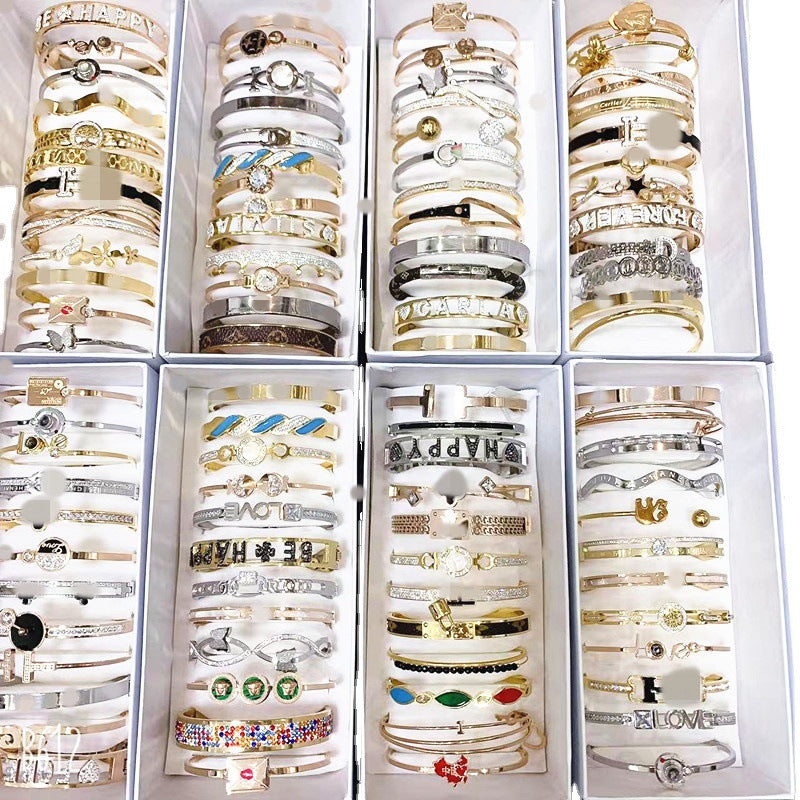 Wholesale12PCS/Pack Fashion Trend Titanium Steel Bracelet
