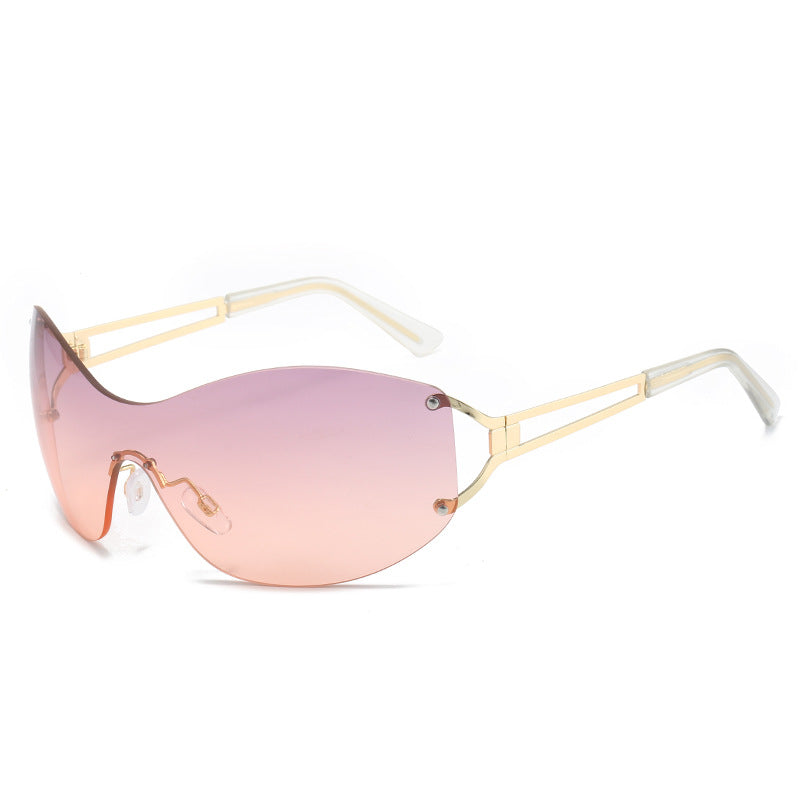 Wholesale Frameless One-piece Large Frame Sunglasses