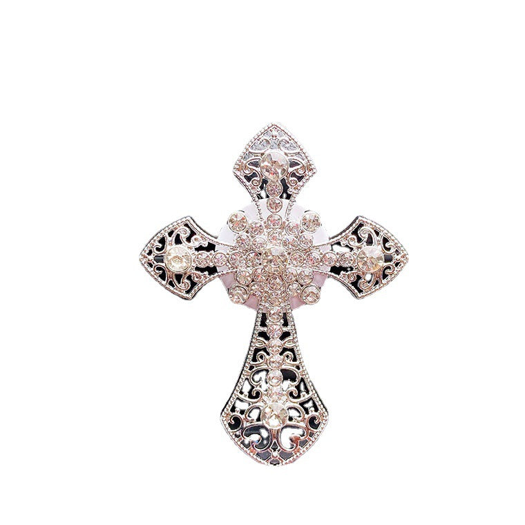 Wholesale Alloy Cross Inlaid Diamond Air Vent Aromatherapy Clip
