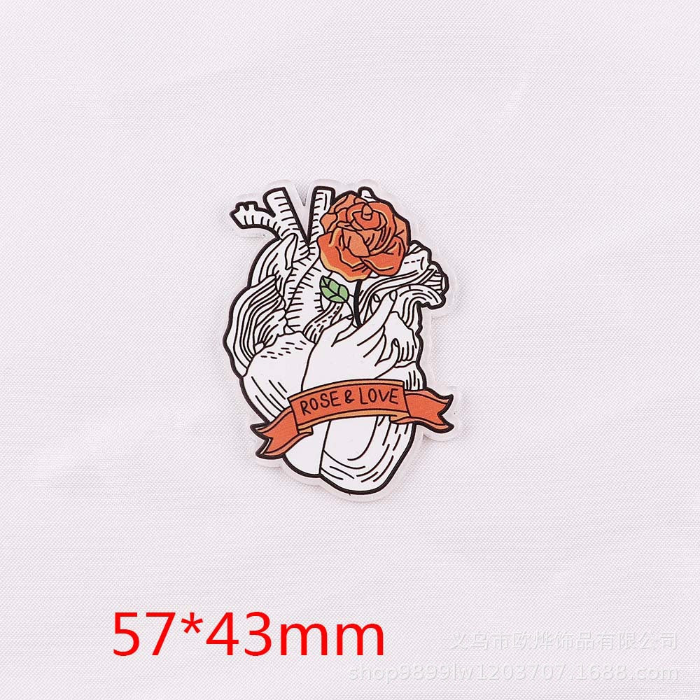 Wholesale 10PCS Heart Medical Sunflower Acrylic DIY Patch
