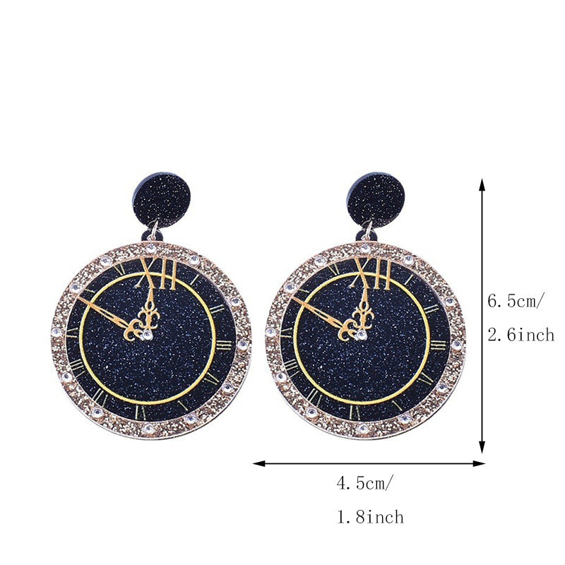 Wholesale Happy New Year Pocket Watch Earrings