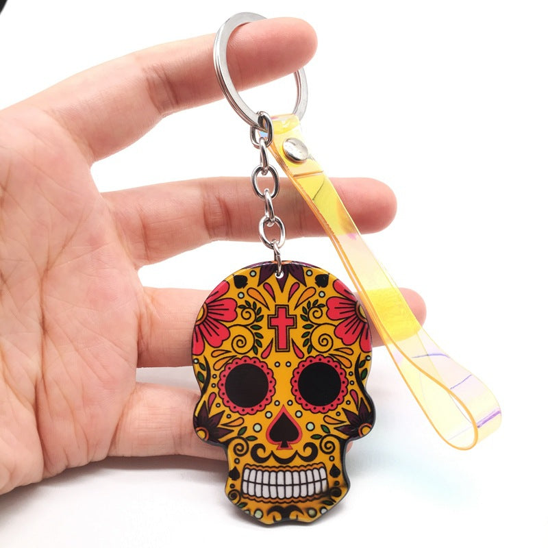 Wholesale Day of the Dead Skull Mexican Calavera Acrylic Keychain