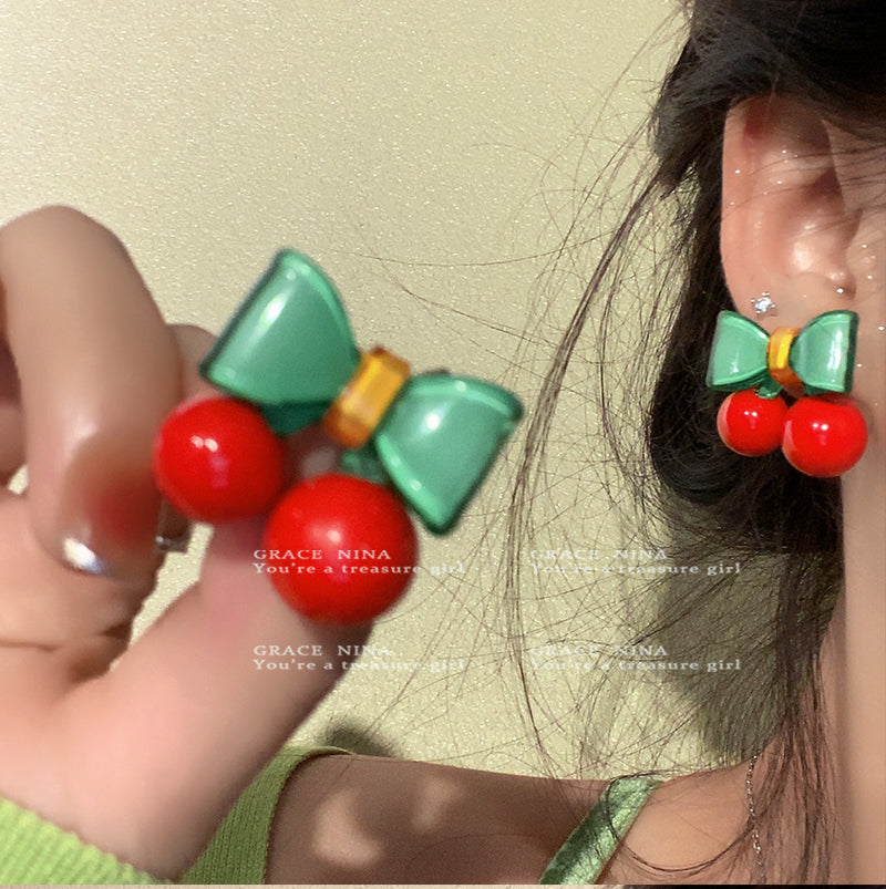 Wholesale Early Summer Cherry Alloy/Silver Plated/Gold Plated Earrings