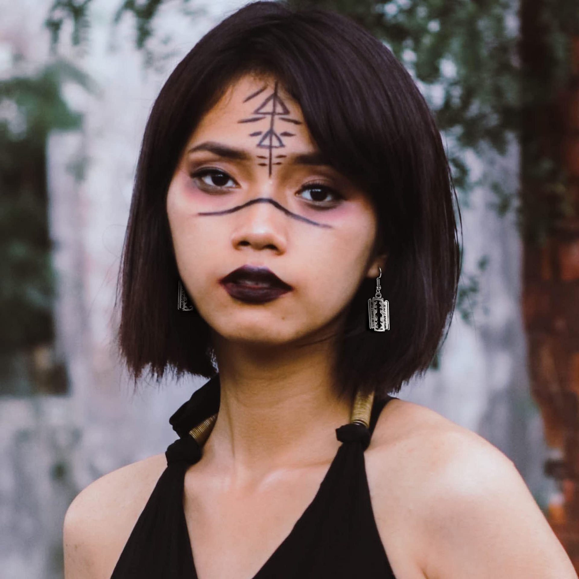 Wholesale Halloween Fashion Gothic Silver Vintage Skull Butterfly Earrings