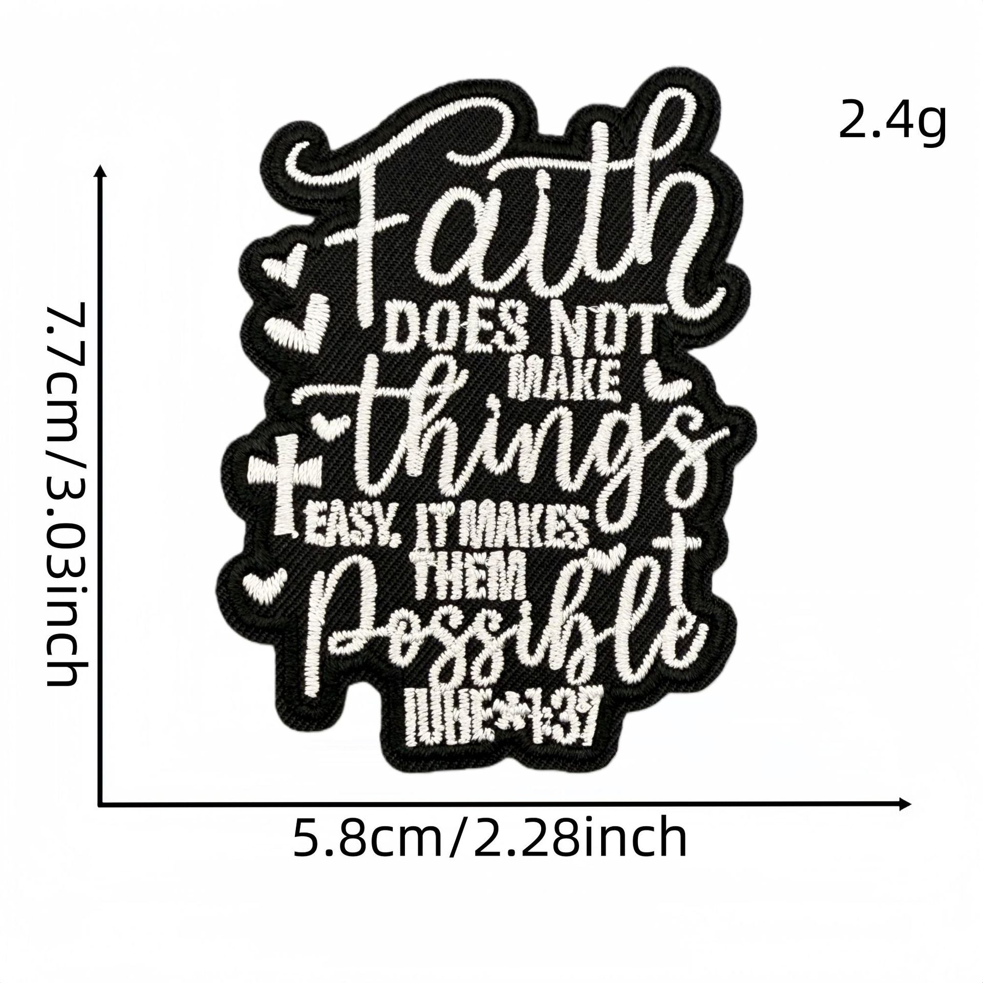 Wholesale English short sentence cartoon black and white embroidery DIY Patches