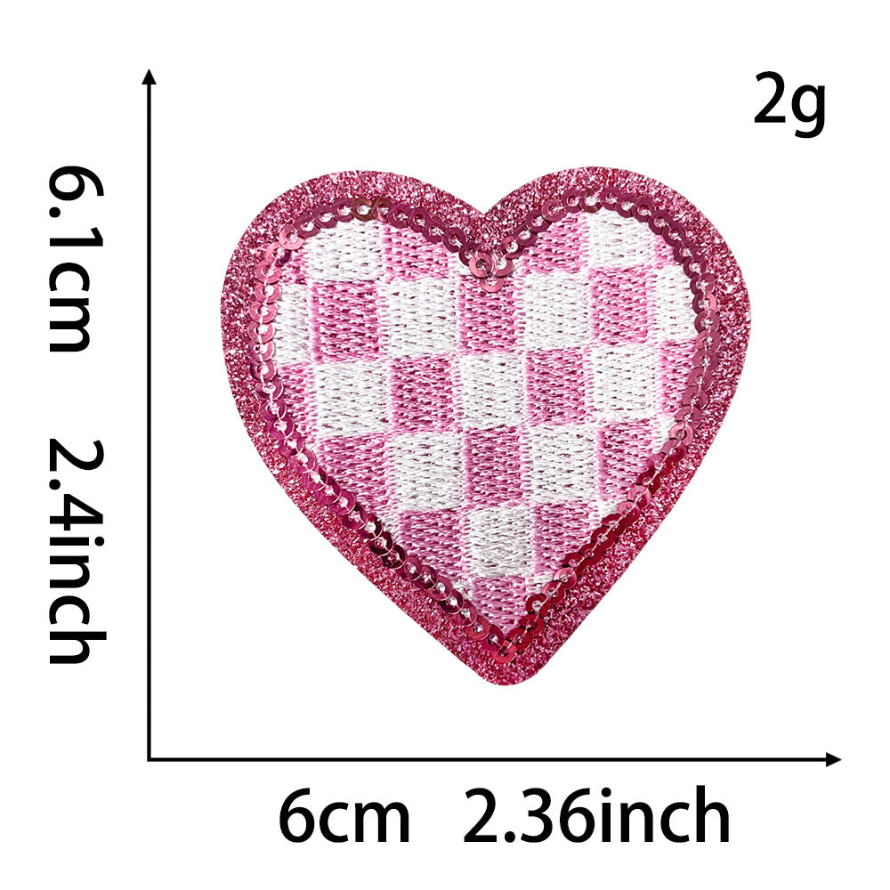 Wholesale Love-themed Black and White Blue Checkerboard DIY Patches