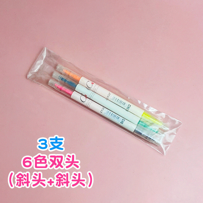 Wholesale Color Double Head Fluorescent Marker Pen