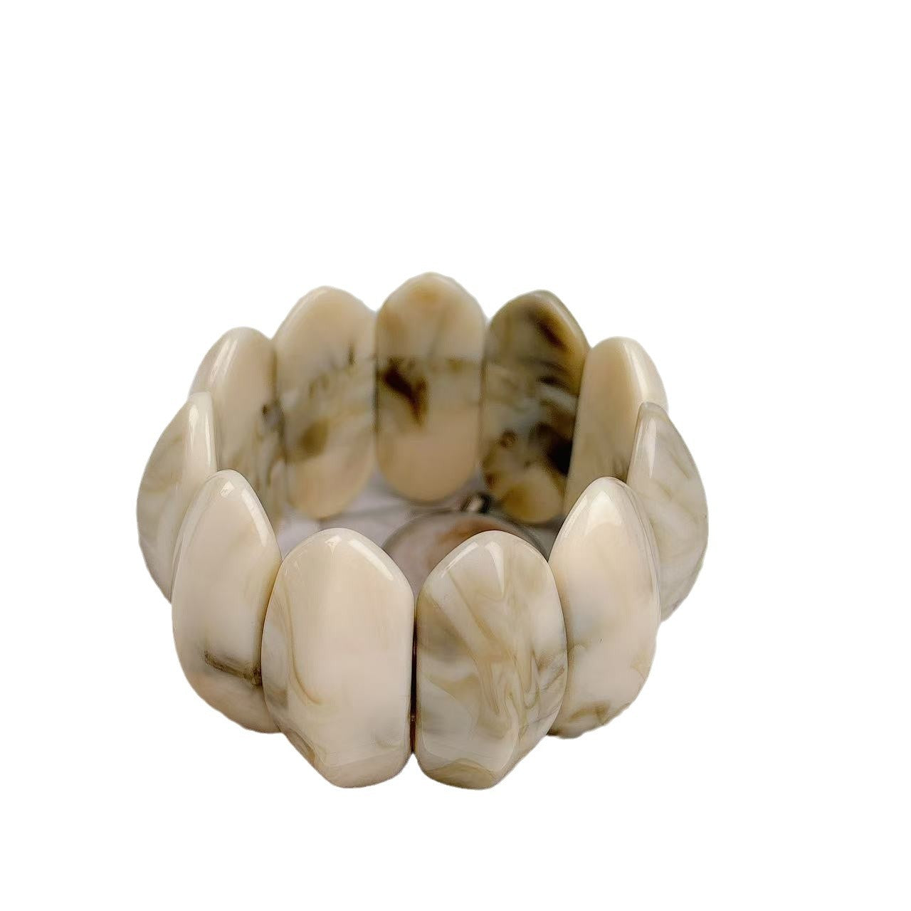 Wholesale fashion pattern halo dyed acrylic  geometric stitching hand beaded bracelet