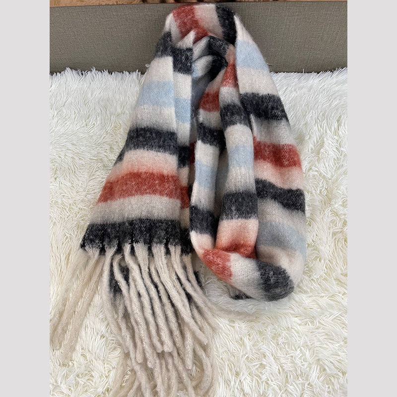 Wholesale Rainbow Autumn/Winter Long Thick Winter Versatile Colorful Scarf